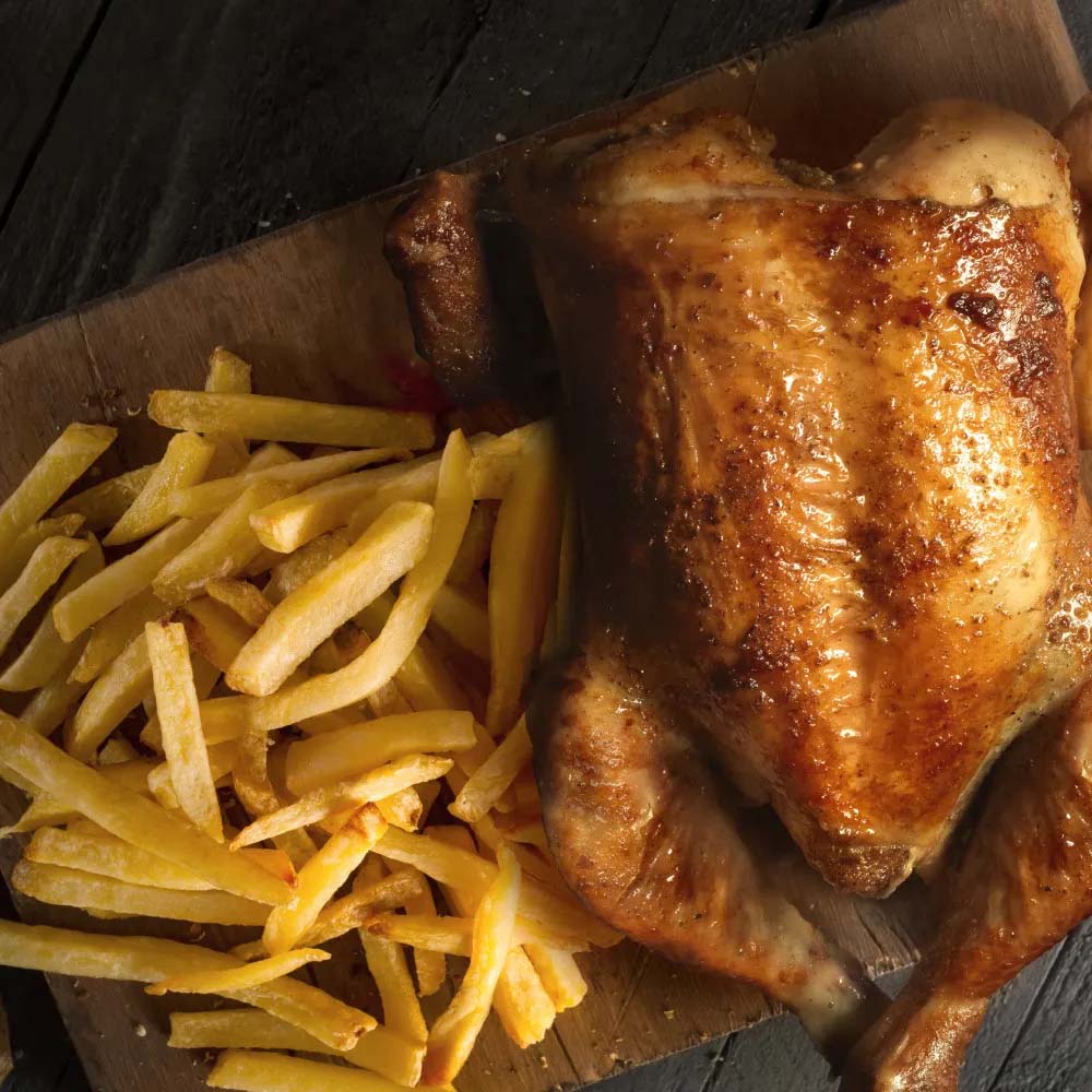 1 Pardos Brasa con papas fritas o ensalada