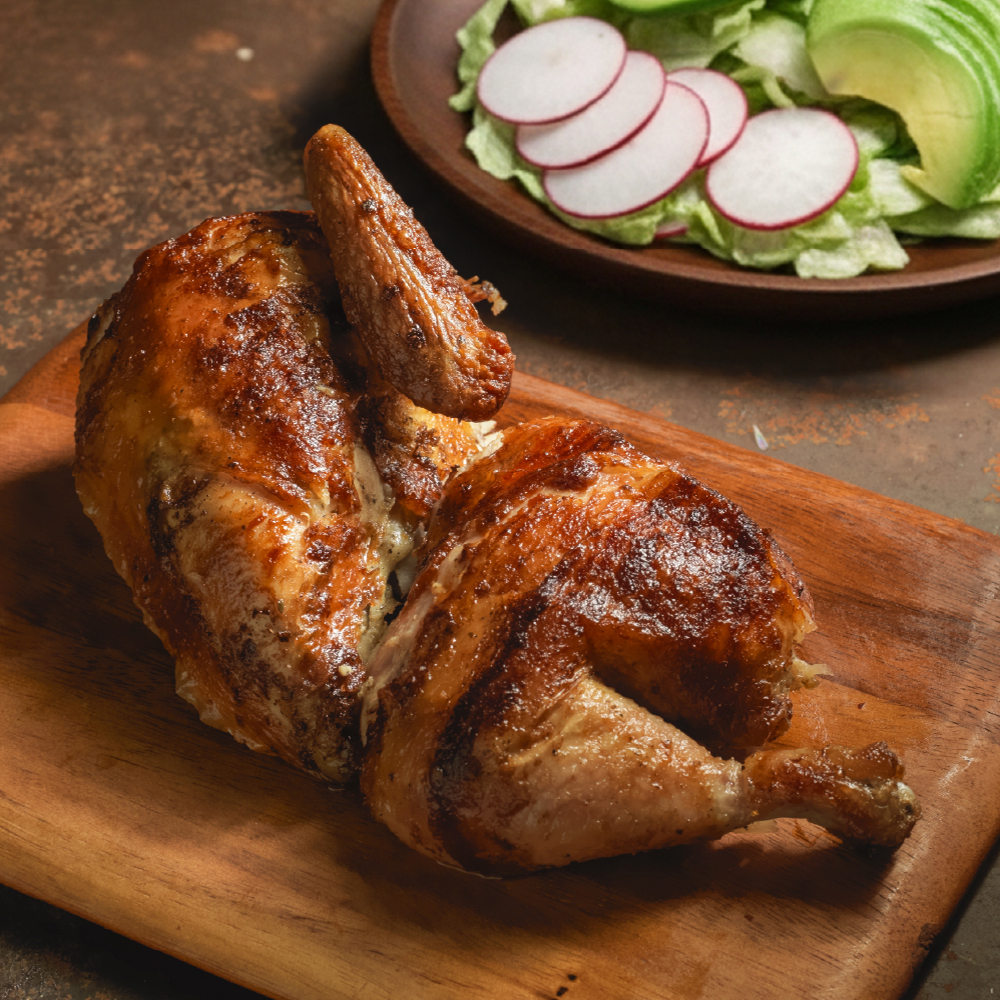 1/2 Pardos Brasa solo con Ensalada